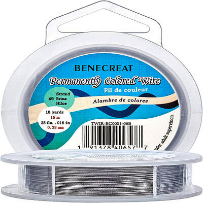 BENECREAT 15m 0.38mm 49-Strand Tiger Tail Beading Wire 316 Stainless Steel Nylon Coated Craft Jewelry Beading Wire for Crafts...