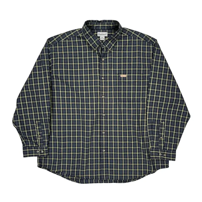 Carhartt Checked Shirt - 2XL Blue Cotton