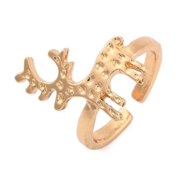 Christmas Deer Alloy Open Cuff Rings for Women