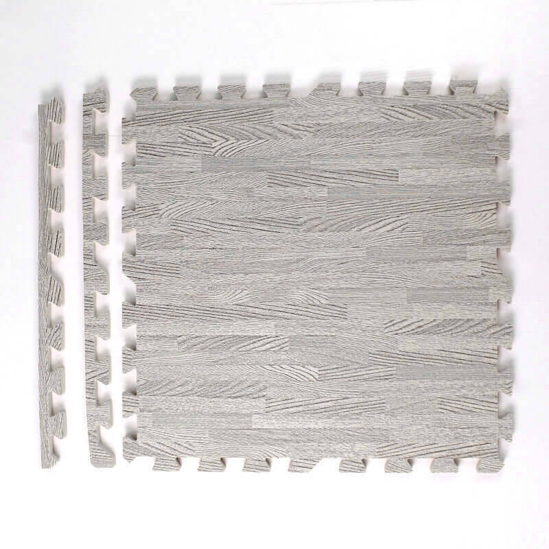 Wood Grain Foam Floor Mat Fully Paved | Color: Grey | Dimensions: 30x30x1.2cm