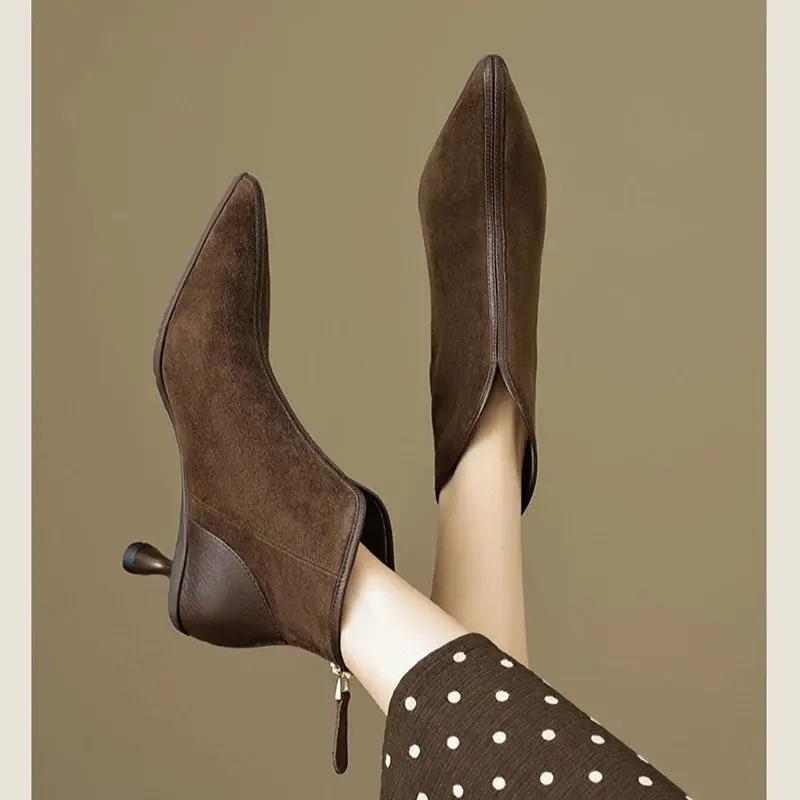 CHIKO Agot Pointy Toe Kitten Heels Ankle Boots