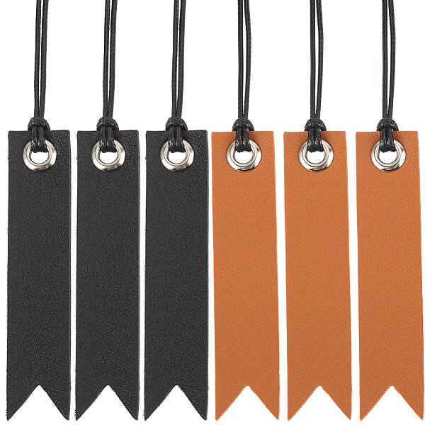 8Pcs 2 Colors Leather Bookmarks
