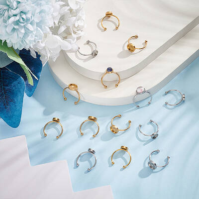304 Stainless Steel Cuff Pad Ring Settings