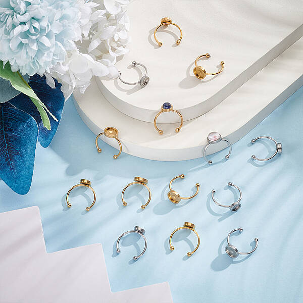 304 Stainless Steel Cuff Pad Ring Settings