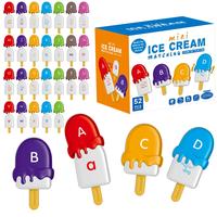 Ice Cream Shaped Alphabet Letters Matching Toy, 52pcs/set Colorful Fun Counting Toy, Learning Toy for Boys Girls, Fine Motor ...