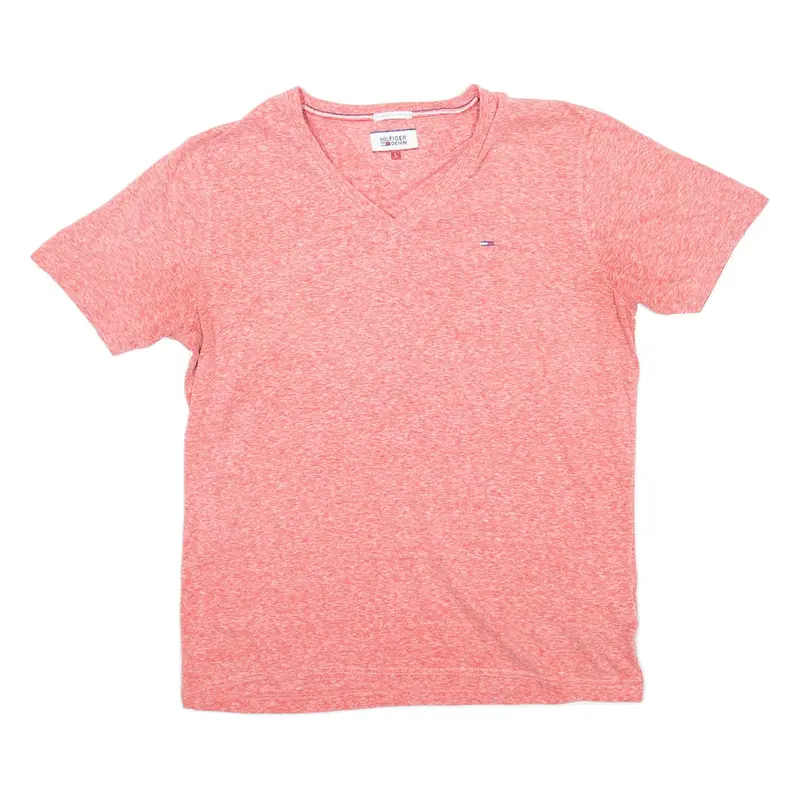 HILFIGER DENIM Womens T-Shirt Red V-Neck L