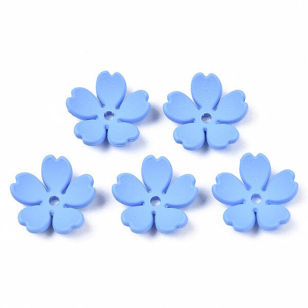 Rubberized Style Opaque Acrylic Bead Caps