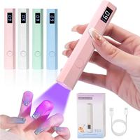 Portable Nail Dryer Lamp, Rechargeable Nail Art Lamp with Digital Display, Nail Art Curing Lamp, Pink White Green Blue Multi ...