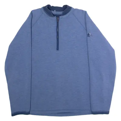 ADIDAS Mens Sweatshirt Blue 1/4 Zip L