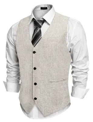 Waistcoat Business Vests (US Only), Khaki / XXL