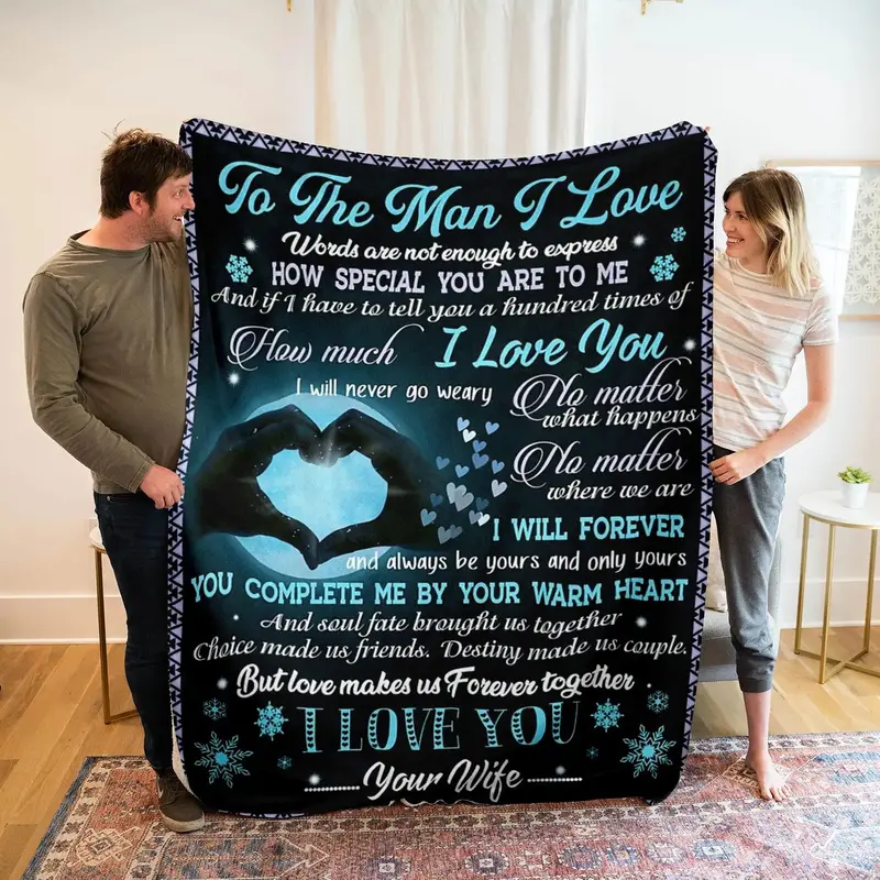 Letter Print Blanket, Soft Throw Blanket, All Season Blanket, Breathable Comfortable Blanket, Warm Napping Blanket for Home O...