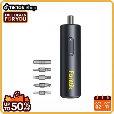 Fanttik NEX S1 Capsule Electric Screwdriver 3.7V Cordless with 320 RPM Motor, 5 Pcs Double-Ended Bits, Compact Design, LED Li...