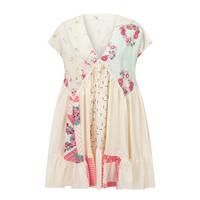 Women's Summer Short Beach Dress Cap Sleeve Deep V Neck Floral Short Vacation Dresses
