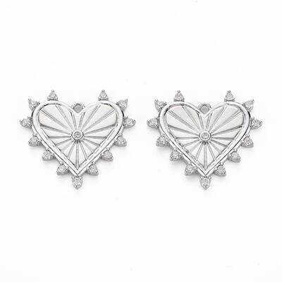 Brass Micro Pave Clear Cubic Zirconia Pendants