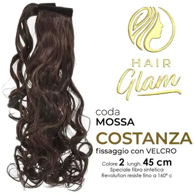 HAIR GLAM COSTANZA WAVY PONY WITH VELCRO FIBER REVOLUTION Length 2 45cm