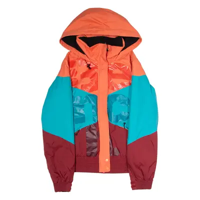 BENCH Womens Ski Jacket Orange Hooded Colourblock M