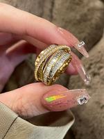 Elegant Rhinestone Ring, Exquisite Trendy Stackable Rings, Fashionable Jewelry for Women & Girls for Party Decoration