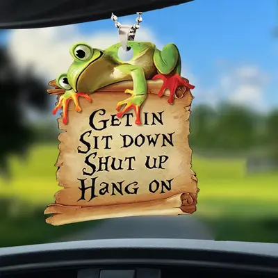 Frog Shaped Car Rearview Mirror Hanging Decor, Cute Animal Car Pendant, Universal Car Ornament, Home Decoration