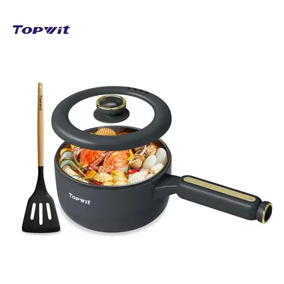Topwit Hot Pot Electric with Steamer, 2L Non-Stick Electric Pot, Multifunction Cooker for Ramen, Soup & Oatmeal, Portable Hot...