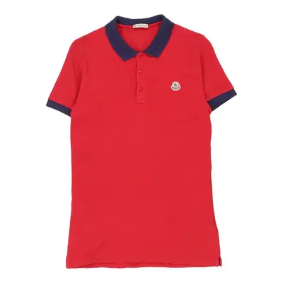 Age 14 Moncler Polo Shirt - Medium Red Cotton | Size: medium