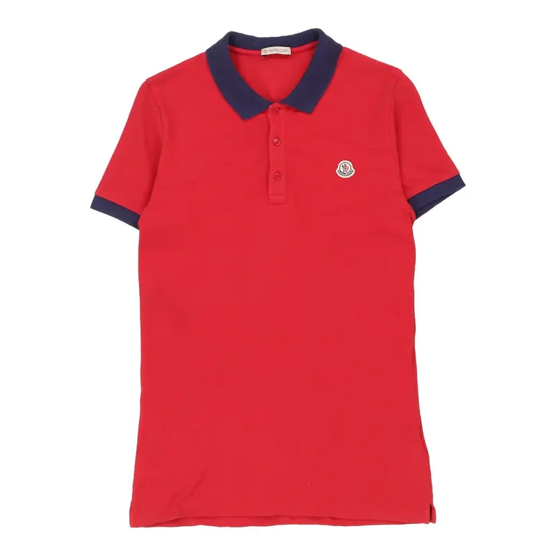 Age 14 Moncler Polo Shirt - Medium Red Cotton | Size: medium