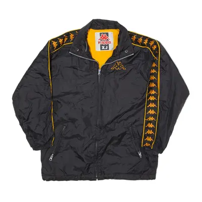 KAPPA Fleece Lined Shell Jacket Black Nylon Boys XL
