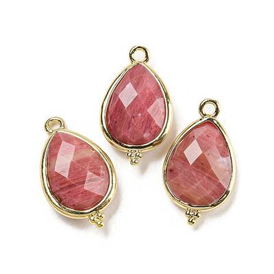 Natural Rhodonite Faceted Pendants