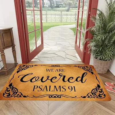 Letter Print Non-slip Door Mat, Rectangle Home Decor Mat, Decorative Mat for Home Living Room Bedroom Kitchen, Home Decor