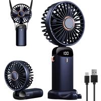 2025 Summer Portable Fan – 5-Speed Handheld Mini Fan with Digital Display, USB Rechargeable & Silent Operation (Travel/Outd...