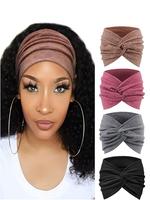Boho Style Hair Accessories for Women & Girls, Minimalist Knotted Adjustable Headband Suitable for Thick Hair, Fashion Headba...