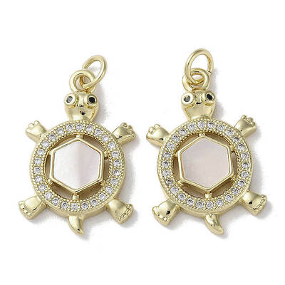 Brass Micro Pave Cubic Zirconia Pendants