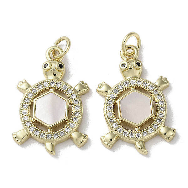 Brass Micro Pave Cubic Zirconia Pendants