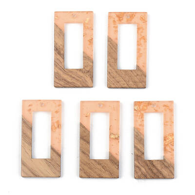 Transparent Resin & Walnut Wood Pendants