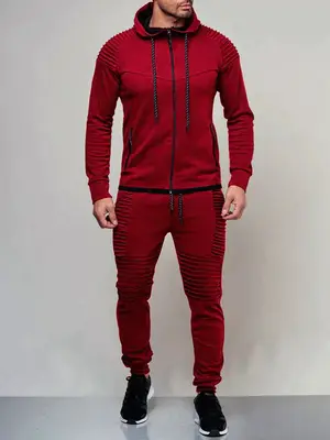 Solid Color Outdoor Sports Sets, Red / M