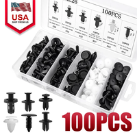 100Pcs Car Retainer Clips Auto Fasteners Push Trim Clips Pin Rivet Bumper Kit - Universal Type