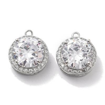 Brass Micro Pave Cubic Zirconia Pendants