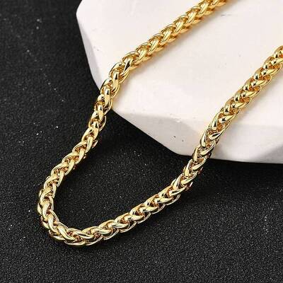 3MM Brass Wheat Chain Necklaces