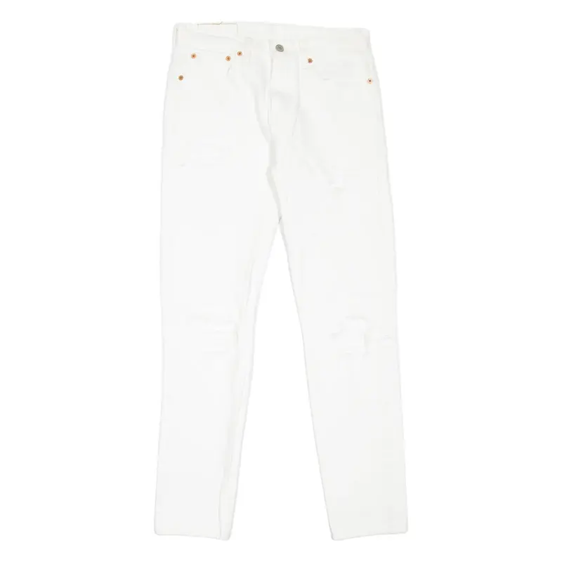 LEVI'S 512 Jeans Distressed Mens White Slim Tapered W29 L30