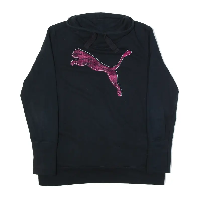 PUMA Sweatshirt Black High Neck Womens UK 14