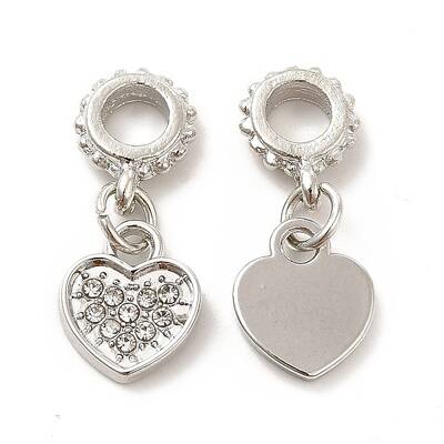 Rack Plating Alloy Rhinestone European Dangle Charms