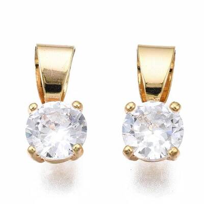 Brass Cubic Zirconia Charms