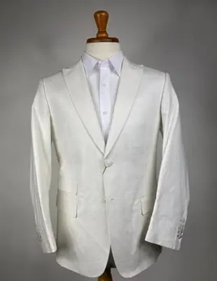 Mens White Linen Suit