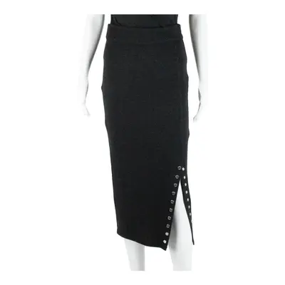 KAREN MILLEN Knee Length Bandage Skirt Grey Womens UK 6