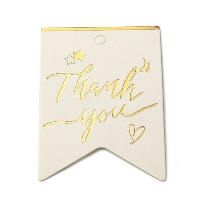 100Pcs Hot Stamping Thank You Paper Gift Tags