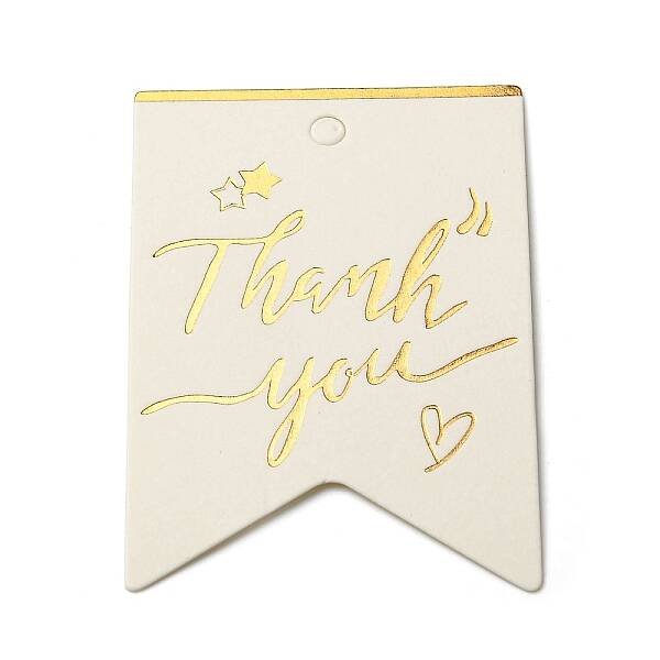 100Pcs Hot Stamping Thank You Paper Gift Tags