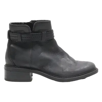 CLARKS Ankle Boots Black Leather Womens UK 3.5