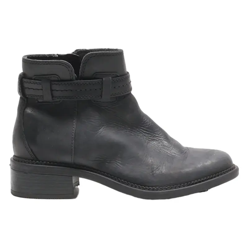 CLARKS Ankle Boots Black Leather Womens UK 3.5