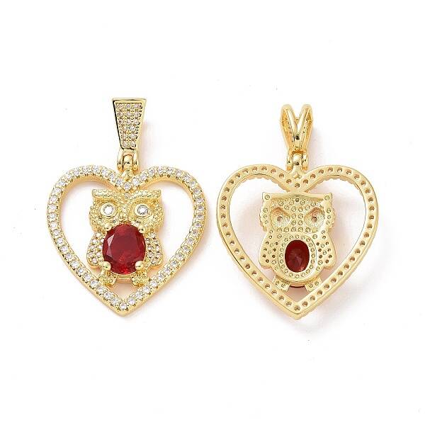 Brass Micro Pave Clear Cubic Zirconia Pendants