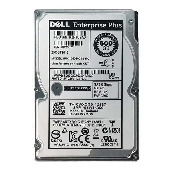 0B25671 Hitachi 600GB 6Gb/s SAS 10000 2.5-inch 64MB Hard Drive