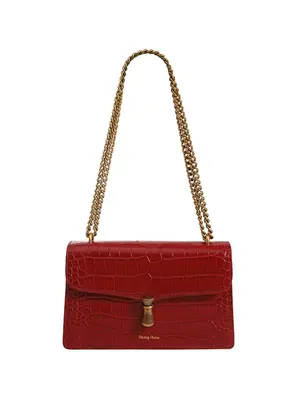 Smting croc chain flap bag